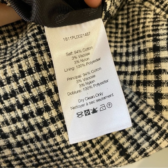 Veronica Beard Rhett Dickey Single Button Tweed Black White Blazer Jacket Sz 8 - Picture 5 of 5